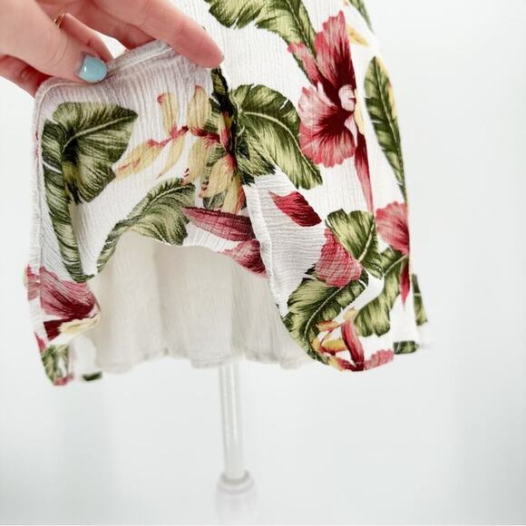 SHOW ME YOUR MUMU Tropical Aloha Blooms Halter Dress Size Medium Hawaiian Beach - Picture 7 of 10